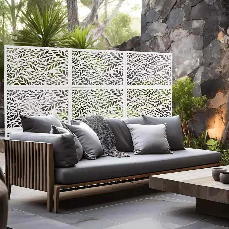 Galvanized Steel Freestanding Outdoor Privacy Screen
