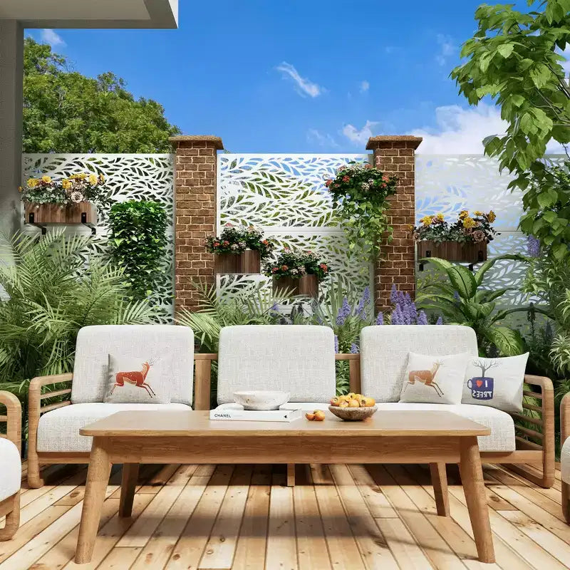 Galvanized Steel Freestanding Outdoor Privacy Screen