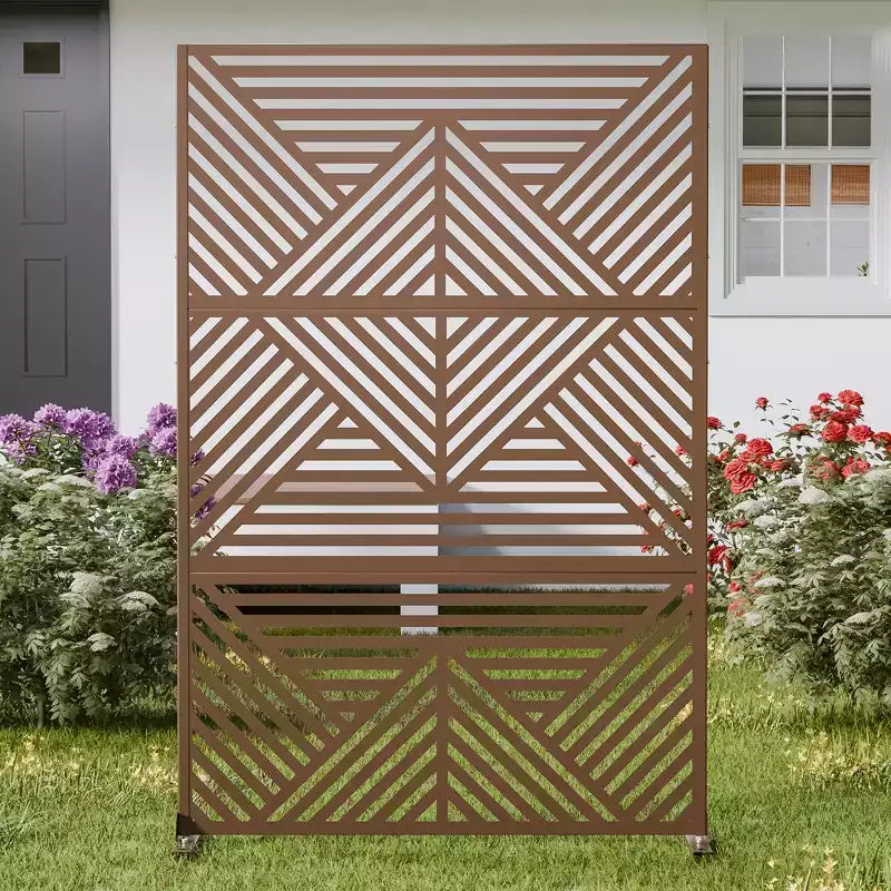Galvanized Steel Freestanding Outdoor Privacy Screen