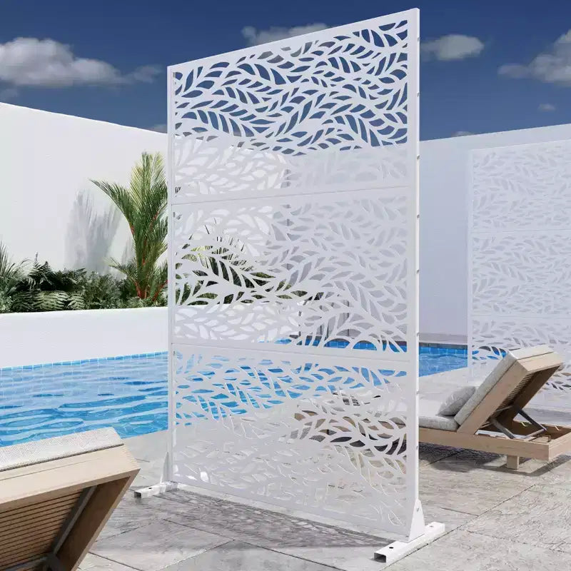 Galvanized Steel Freestanding Outdoor Privacy Screen