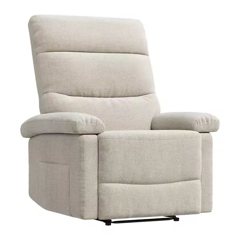 Fabric Manual Recliner Chair with Side Pocket