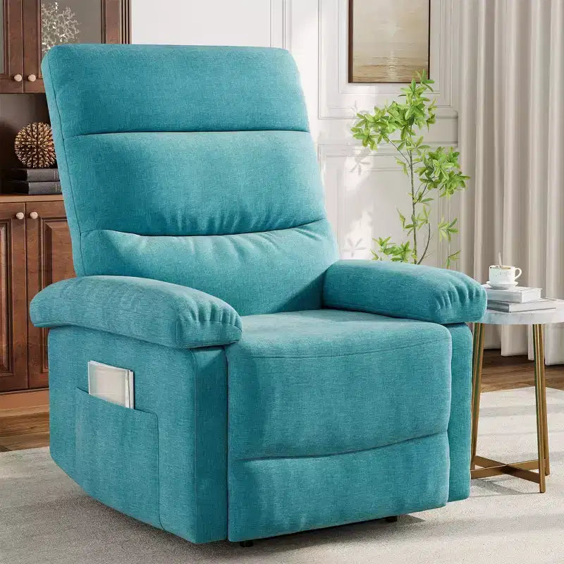 Fabric Manual Recliner Chair with Side Pocket