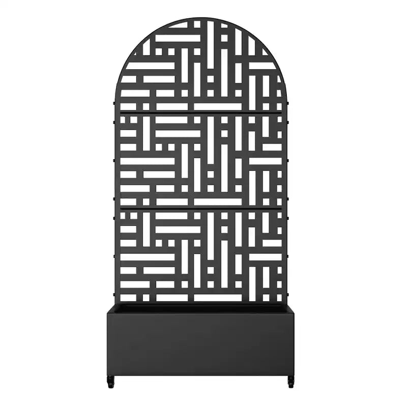 Iron Black Arch Planter Box with Trellis 72x35x16''