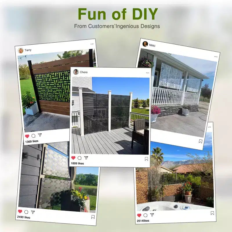 Galvanized Steel 3-Panel Room Divider Screen 72x47''