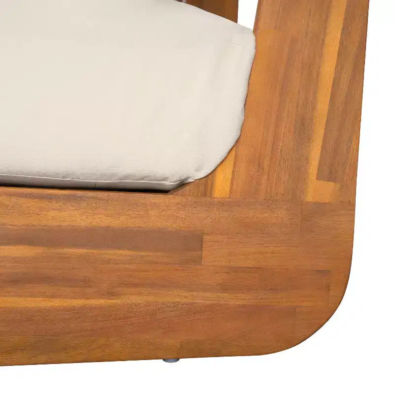 Christopher Knight Home Tavriel Ensemble de 5 places assises de terrasse en bois d'acacia style moderne du milieu du siècle avec coussins épais, table non incluse