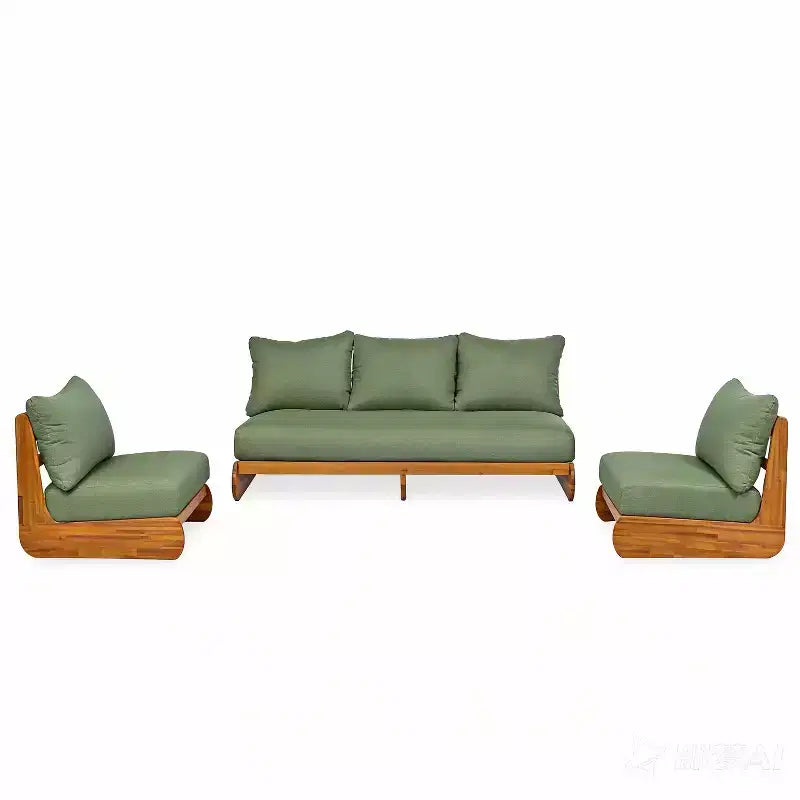 Christopher Knight Home Tavriel Ensemble de 5 places assises de terrasse en bois d'acacia style moderne du milieu du siècle avec coussins épais, table non incluse
