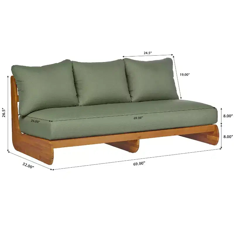 Christopher Knight Home Tavriel Ensemble de 5 places assises de terrasse en bois d'acacia style moderne du milieu du siècle avec coussins épais, table non incluse