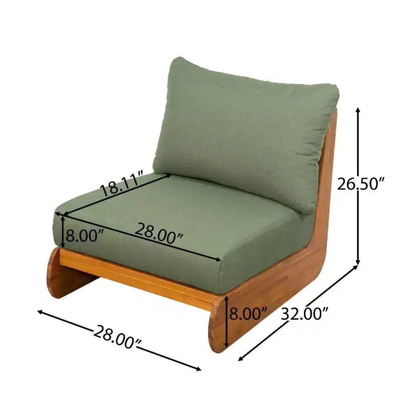 Christopher Knight Home Tavriel Ensemble de 5 places assises de terrasse en bois d'acacia style moderne du milieu du siècle avec coussins épais, table non incluse