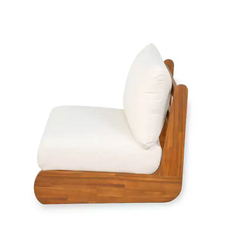 Christopher Knight Home Tavriel Ensemble de 5 places assises de terrasse en bois d'acacia style moderne du milieu du siècle avec coussins épais, table non incluse
