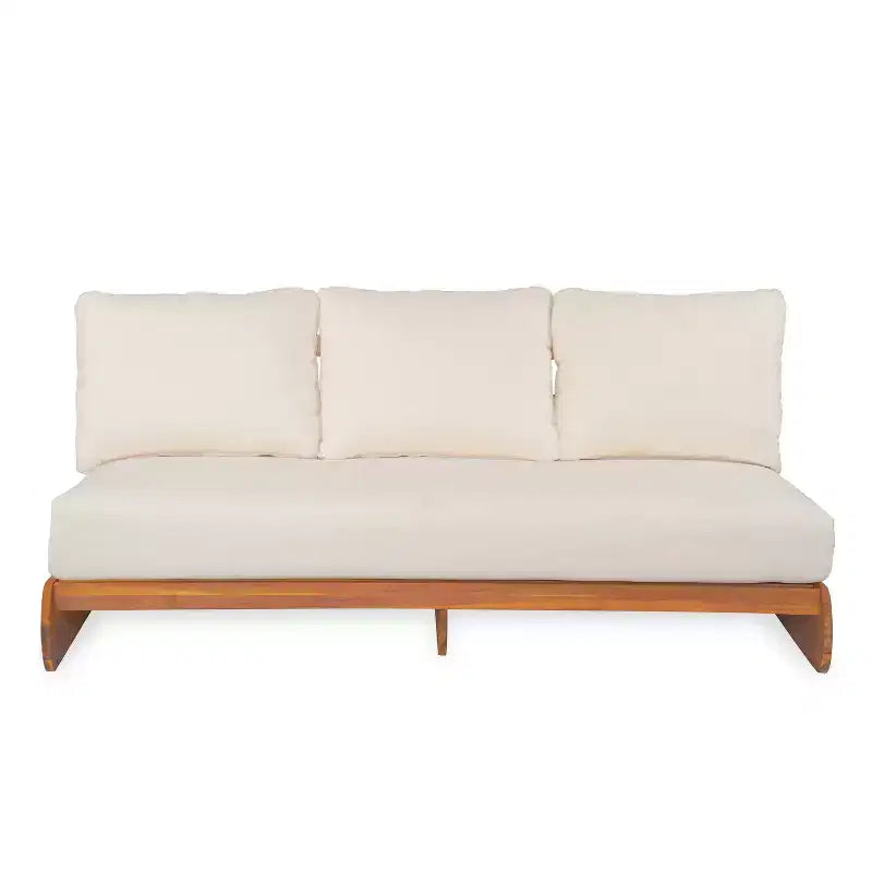 Christopher Knight Home Tavriel Ensemble de 5 places assises de terrasse en bois d'acacia style moderne du milieu du siècle avec coussins épais, table non incluse