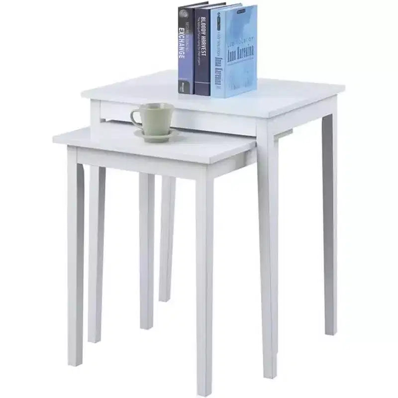 Wood Nesting End Table White 26.25''