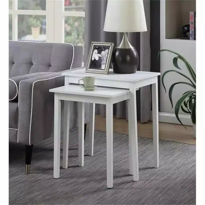 Table d'appoint gigogne en bois blanche 26,25 po