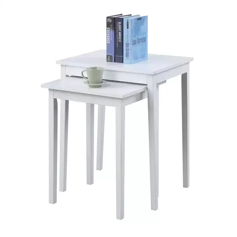 Table d'appoint gigogne en bois blanche 26,25 po