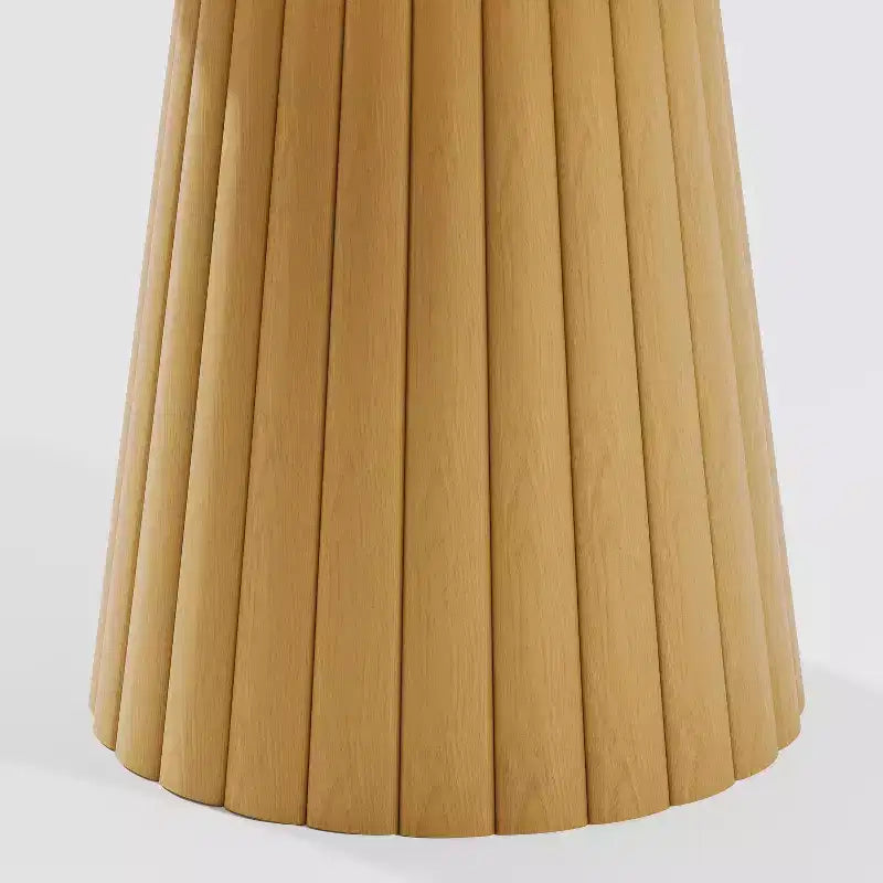 Wood Round Dining Table with Fluted Tapered Base 52''