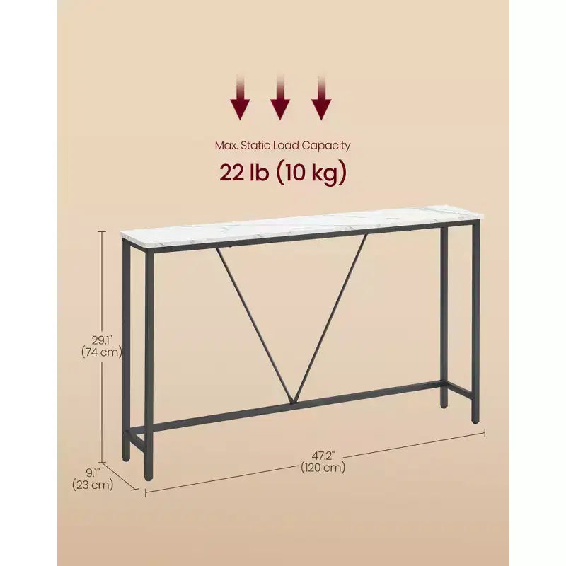Particleboard Steel Frame Narrow Console Table 47.2''