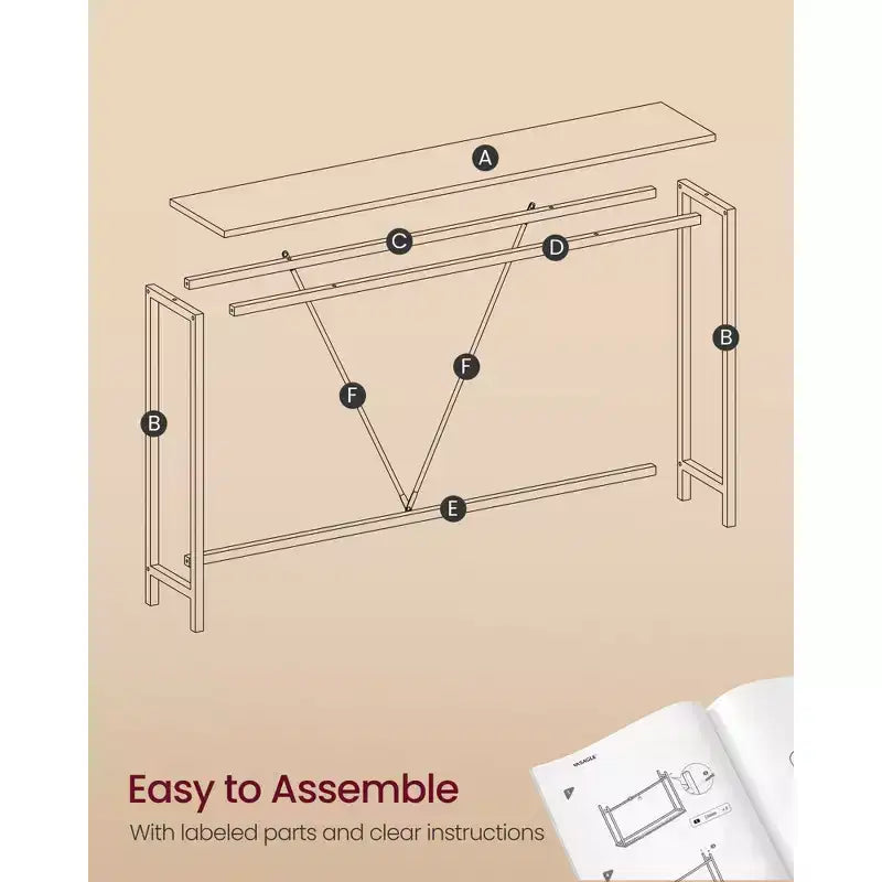 Particleboard Steel Frame Narrow Console Table 47.2''