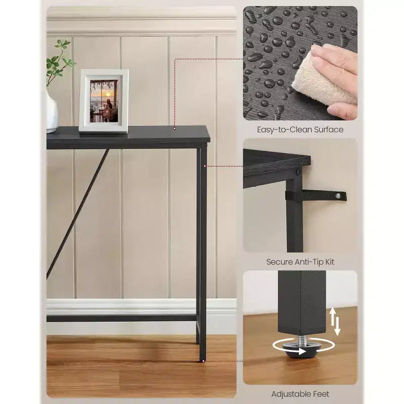 Particleboard Steel Frame Narrow Console Table 47.2''