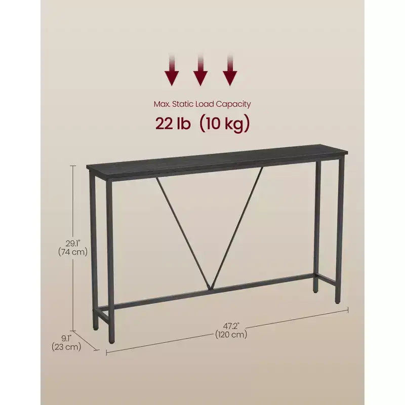 Particleboard Steel Frame Narrow Console Table 47.2''