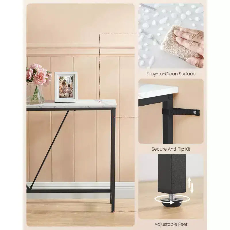 Particleboard Steel Frame Narrow Console Table 47.2''