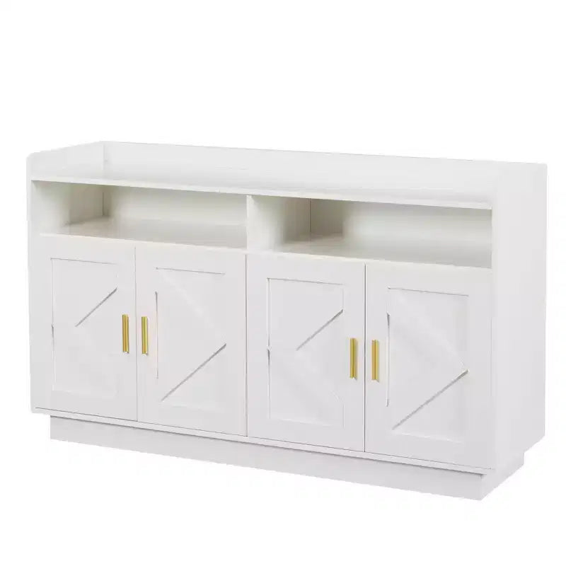 Wood Sideboard Cabinet with 4 Doors and 2 Drawers