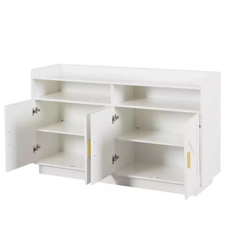 Wood Sideboard Cabinet with 4 Doors and 2 Drawers