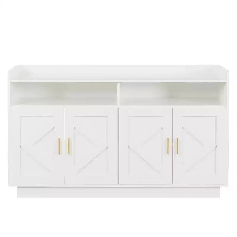 Wood Sideboard Cabinet with 4 Doors and 2 Drawers
