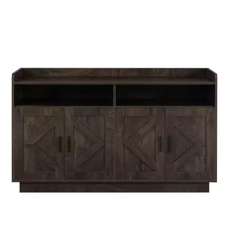 Wood Sideboard Cabinet with 4 Doors and 2 Drawers