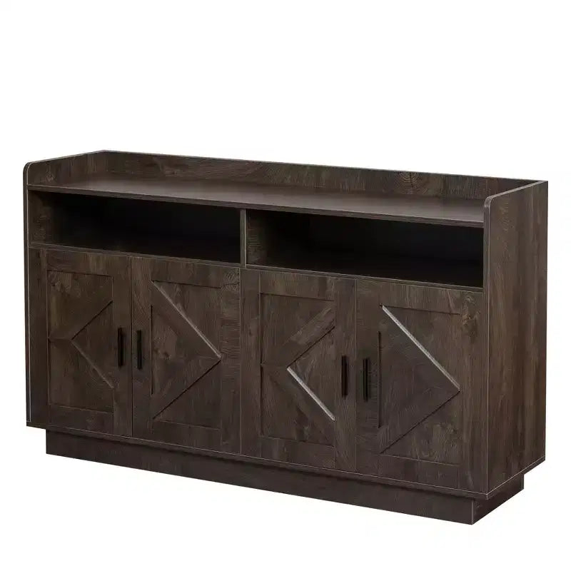 Wood Sideboard Cabinet with 4 Doors and 2 Drawers