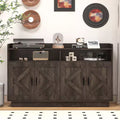 Wood Sideboard Cabinet with 4 Doors and 2 Drawers