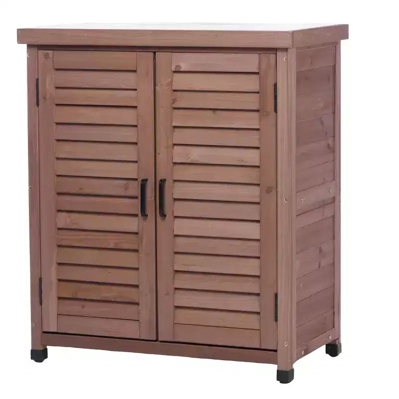 Wood Storage Cabinet with 2 Doors and 2 Shelves