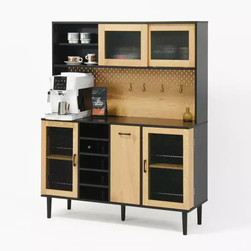 Wooden Sideboard Cabinet with 4 Doors and 2 Drawers