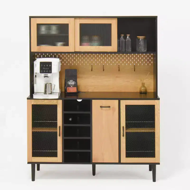 Wooden Sideboard Cabinet with 4 Doors and 2 Drawers