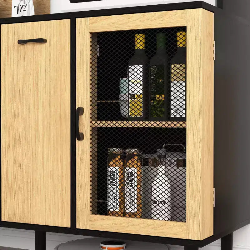 Wooden Sideboard Cabinet with 4 Doors and 2 Drawers