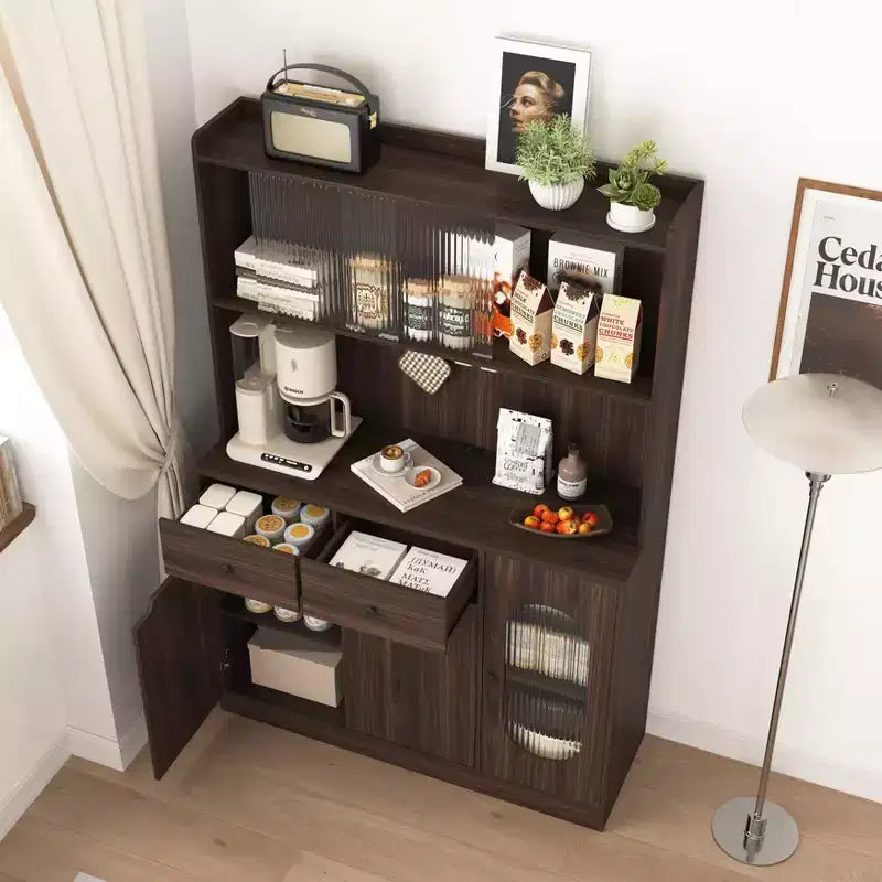 Wooden Sideboard Cabinet with 4 Doors and 2 Drawers