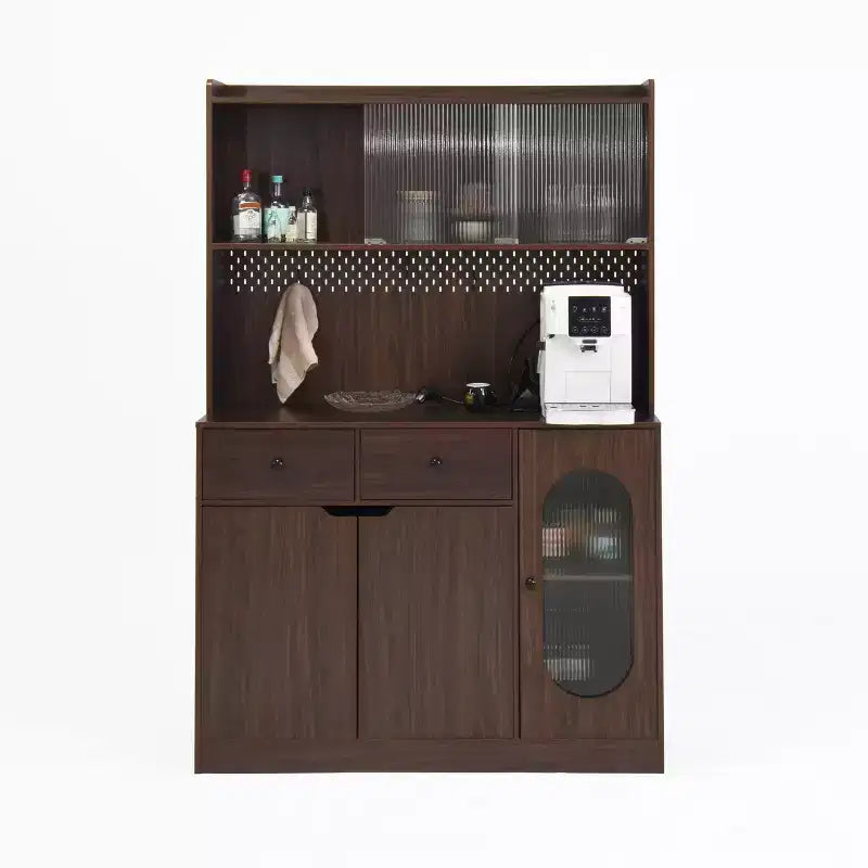 Wooden Sideboard Cabinet with 4 Doors and 2 Drawers