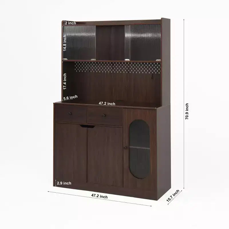 Wooden Sideboard Cabinet with 4 Doors and 2 Drawers