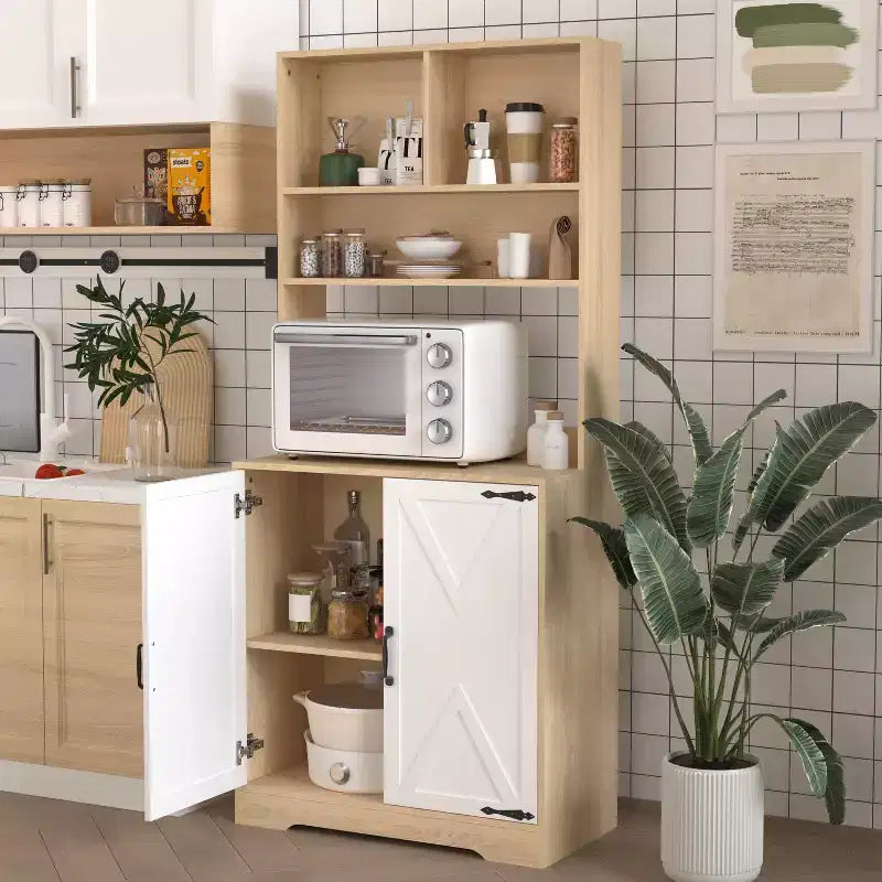 Wooden Sideboard Cabinet with 4 Doors and 2 Drawers