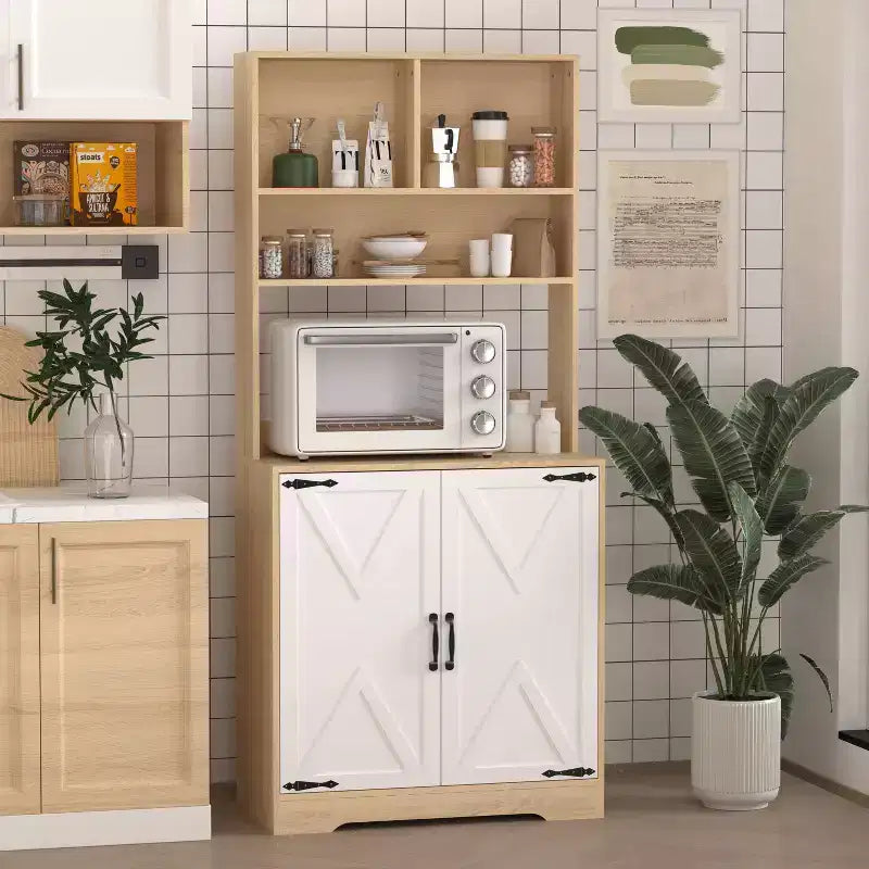 Wooden Sideboard Cabinet with 4 Doors and 2 Drawers