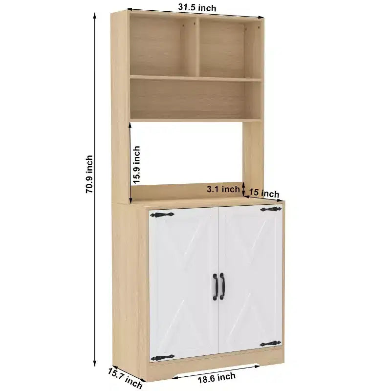 Wooden Sideboard Cabinet with 4 Doors and 2 Drawers