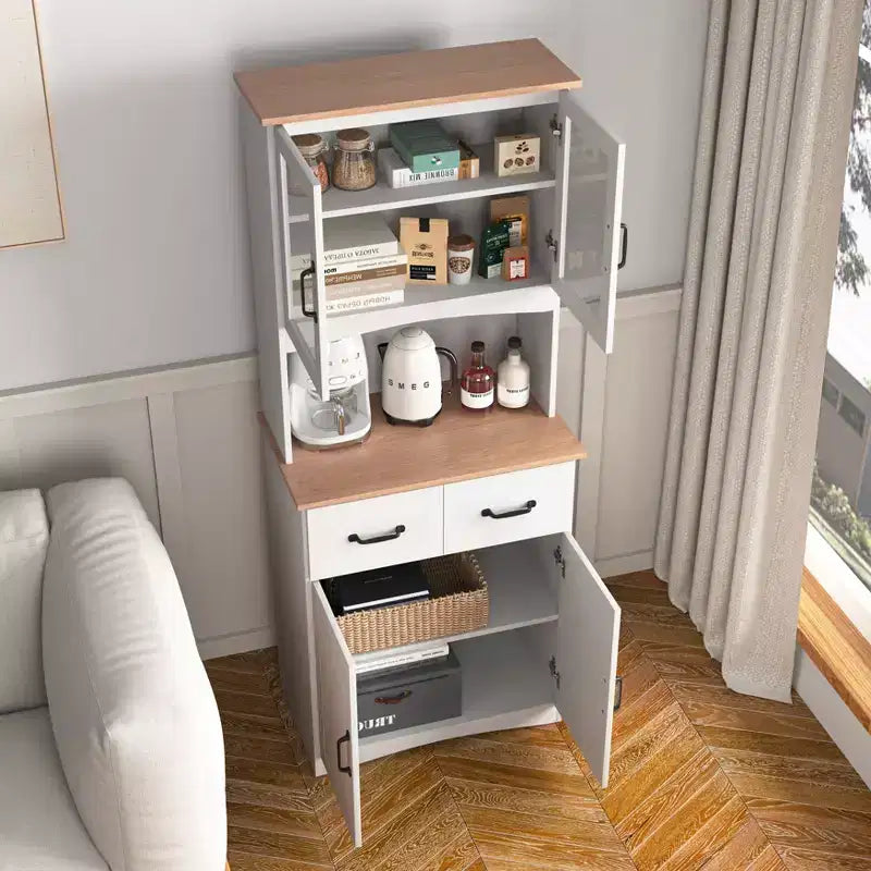 Wooden Sideboard Cabinet with 4 Doors and 2 Drawers