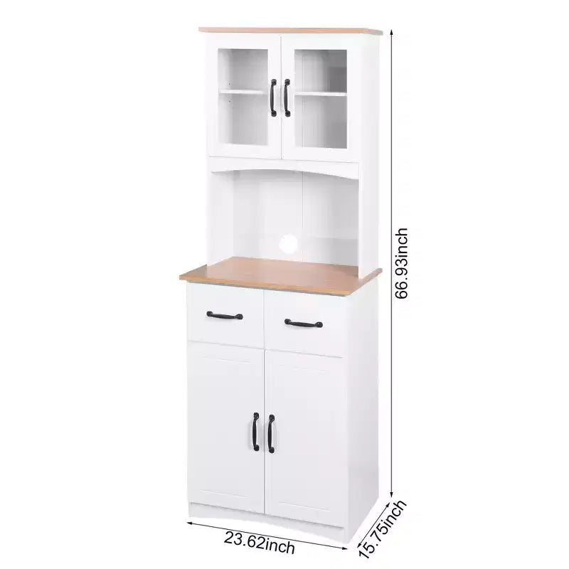 Wooden Sideboard Cabinet with 4 Doors and 2 Drawers