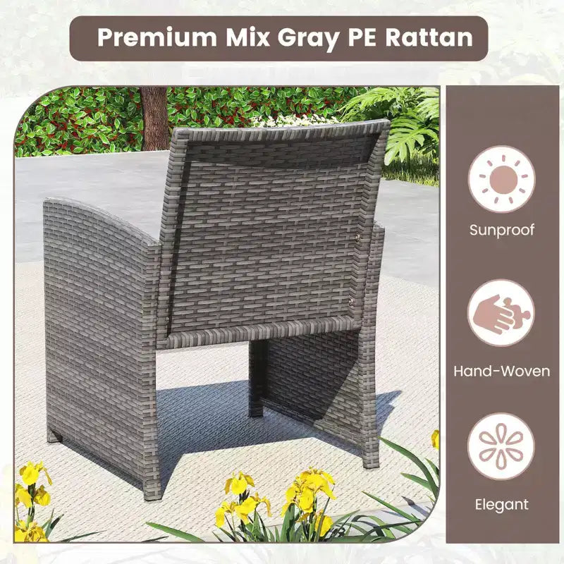 Costway Salon de jardin 4 pièces avec coussins d'assise et plateau de table en verre trempé, Extérieur Rouge/Noir/Blanc cassé/Gris/Turquoise/Bleu marine