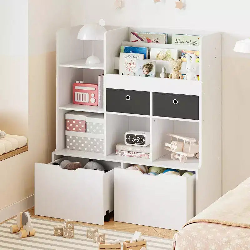 Wood Kids Bookshelf with 4 Drawers 47.8''