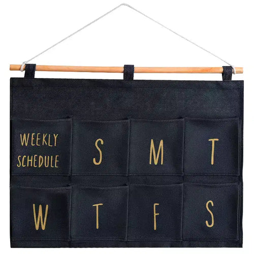 Garnen Wall organizer, Wall Pocket Weekly Planner, Wall Storage Organizer, 8 Pockets Hanging for To-Do List Pocket Chart Daily Schedule Planner, Gray