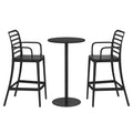 WestinTrends Playa 3-Piece Outdoor Adjustable Round Bar Height Patio Table Dining Set