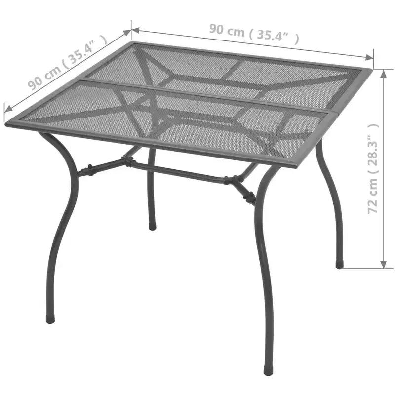 vidaXL Ensemble de salle à manger d'extérieur 3 pcs Acier Anthracite