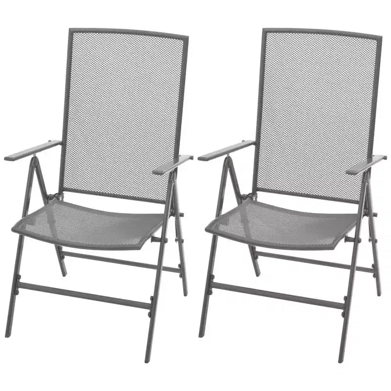 vidaXL Ensemble de salle à manger d'extérieur 3 pcs Acier Anthracite