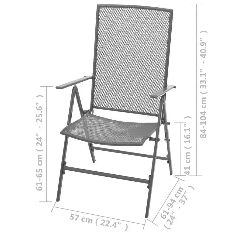 vidaXL Ensemble de salle à manger d'extérieur 3 pcs Acier Anthracite