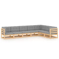 vidaXL Garden Lounge Set Natural Wood Solid Pinewood Medium Modular