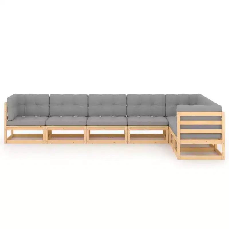 vidaXL Salon de jardin modulaire en pin massif bois naturel moyen